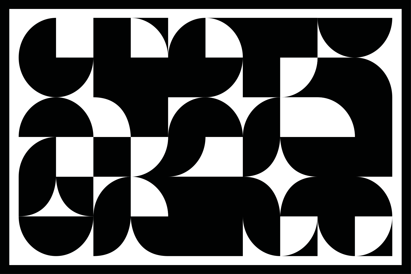 Geometriniai kilimas juodų apskritimų raštu - „Tenstickers“