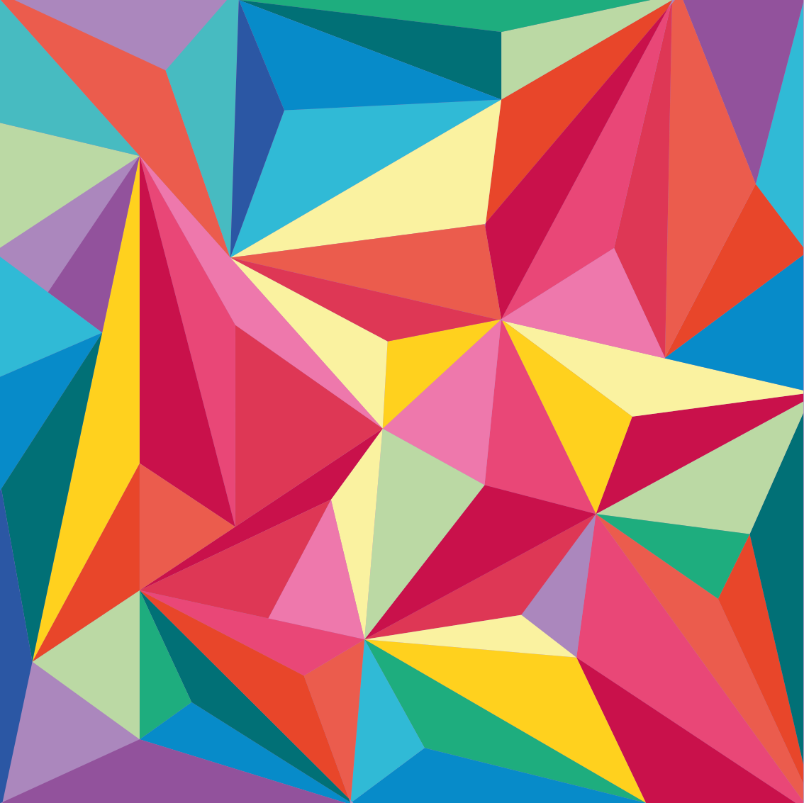Geometriniai kilimas daugiakampių spalvų raštu - „Tenstickers“