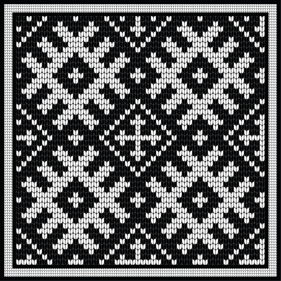 Geometrinis kilimas su vikingiškais grandiniais kvadratais - „Tenstickers“