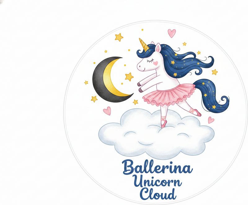 Vaikų vinilinė kilimėlė su baleto vienaragiu debesyje - „Tenstickers“