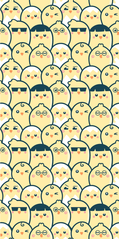 Geltonas kilimas be siūlių su geltonais viščiukais 6 - „Tenstickers“