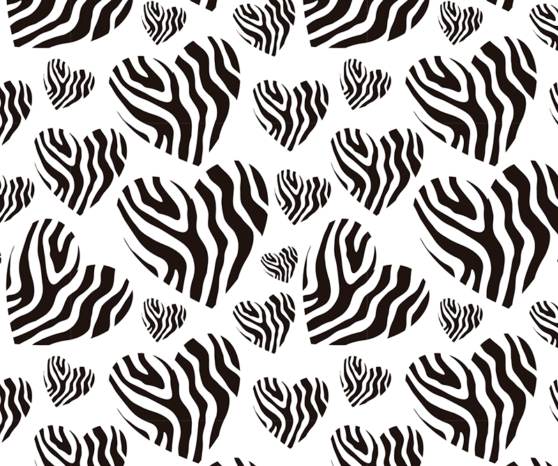 Balta kilimėlė su zebra širdies raštu - „Tenstickers“