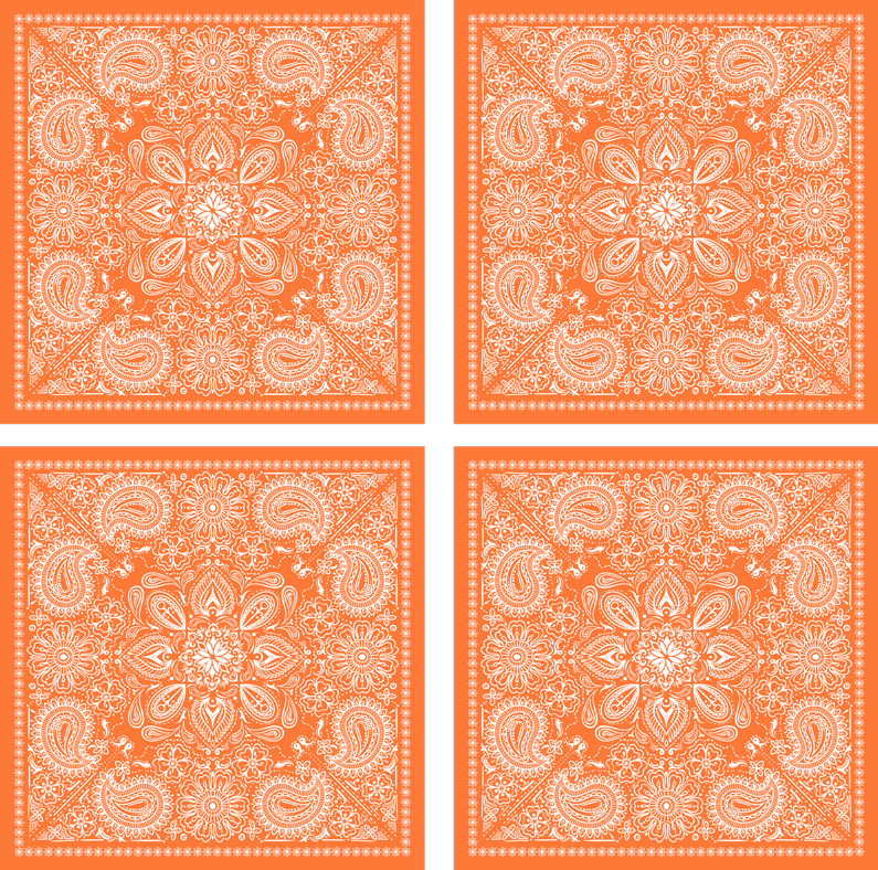 Oranžinės spalvos kilimėlė paisley raštu - „Tenstickers“