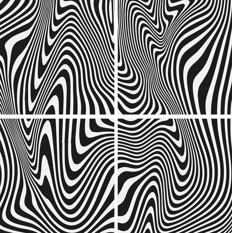Juodos dizaino vinilo kilimėlias zebra 3d efektu - „Tenstickers“