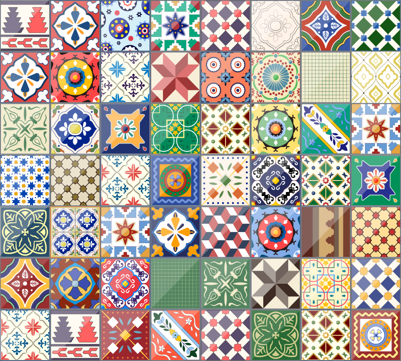 Originalus kvadratinis spalvotas vinilo kilimėlis - „Tenstickers“