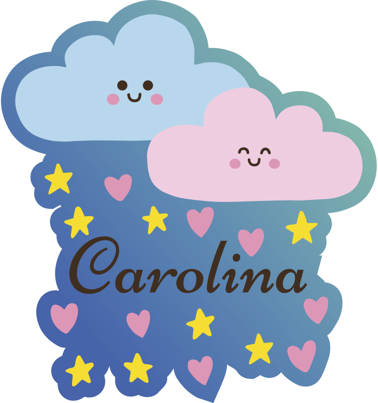 Pritaikomi debesys ir žvaigždės vinilo kilimėlis - „Tenstickers“