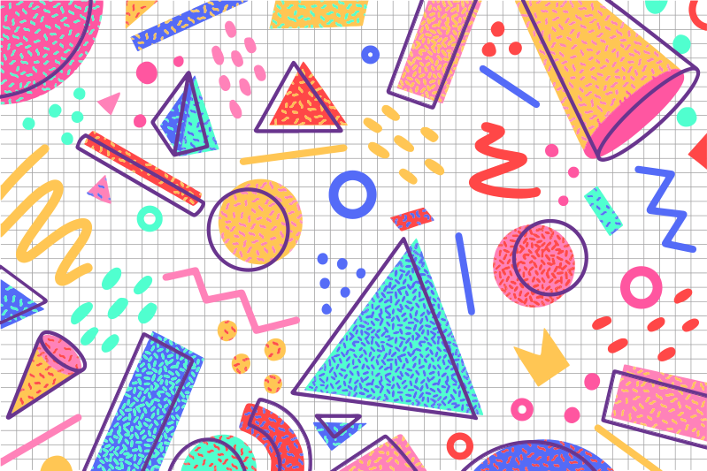 Retro memfio stiliaus geometrinis vinilo kilimėlis - „Tenstickers“