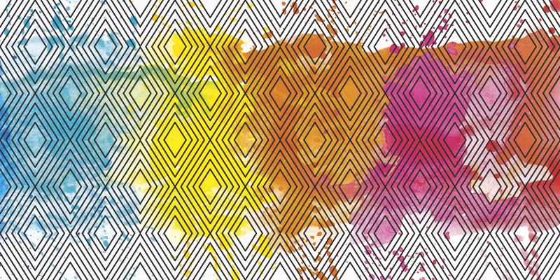 Daugiaspalvis geometrinis raštas modernus vinilinis kilimas - „Tenstickers“