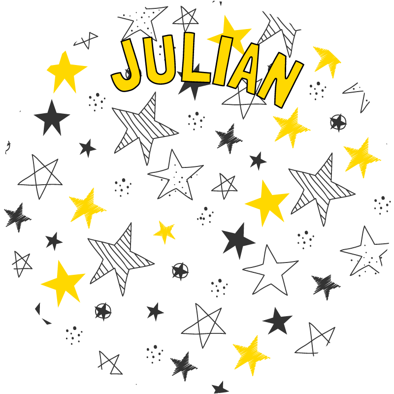 Pasakų apvalios individualizuotos žvaigždės vinilo kilimėlis - „Tenstickers“