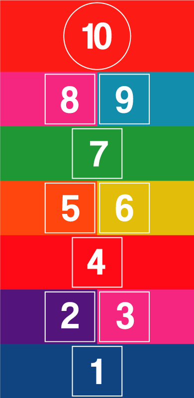 Spalvingi apyniai žaidimų dizaino vinilo kilimėlis - „Tenstickers“