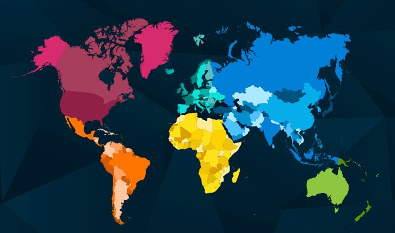 Modernus spalvingas pasaulio žemėlapio kilimas žemėlapis - „Tenstickers“