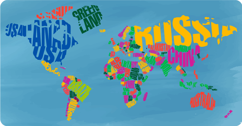 Spalvingų spalvų pasaulio šalių vinilo kilimėliai - „Tenstickers“