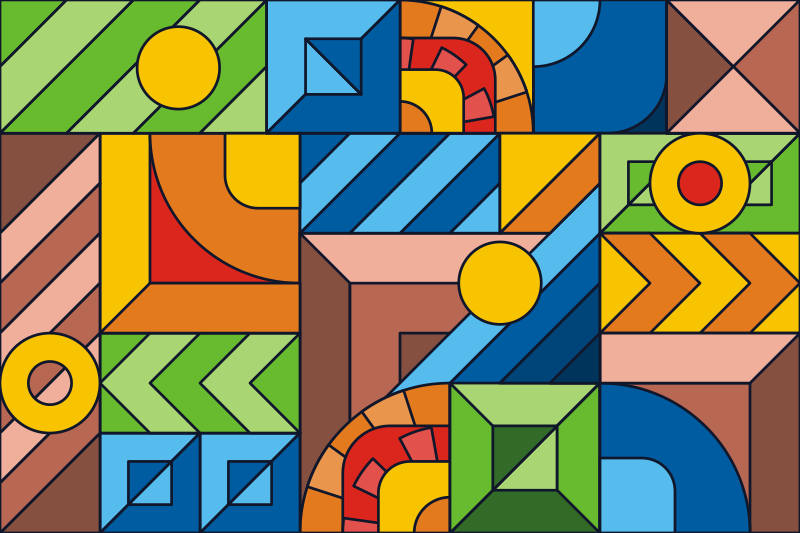 Nuostabus spalvotas abstraktus mozaikinis vinilo kilimėlis - „Tenstickers“