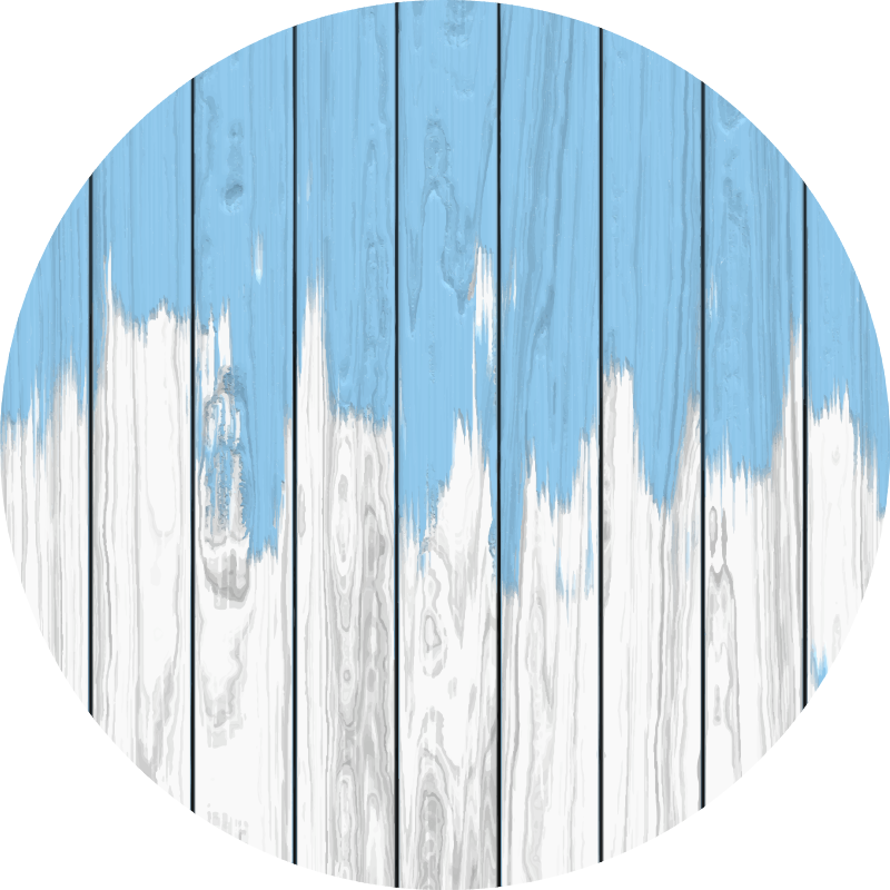 Apvalus balto ir mėlyno medžio vinilo kilimas - „Tenstickers“