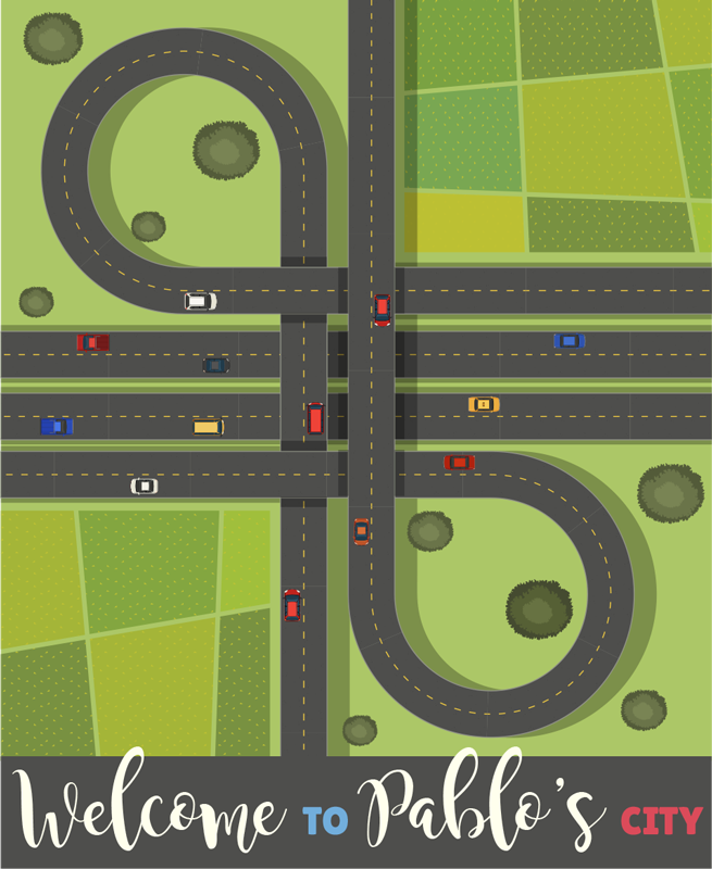 Nuostabus vaikų miestas su pavadinimu vinilo kilimėlis - „Tenstickers“