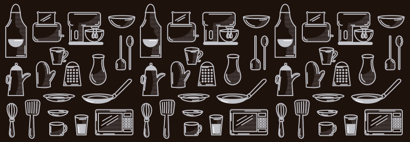 Stačiakampio formos virtuvės įrankiai modernus vinilinis kilimas - „Tenstickers“