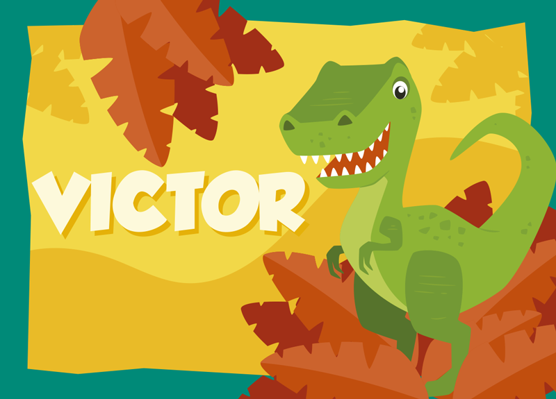 Dinozaurų vinilo kilimėlis su pavadinimu - „Tenstickers“