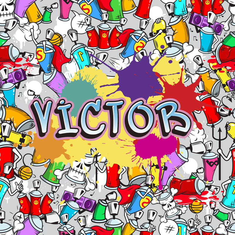 Pasirinktinis grafiti stilius vinyl kilimėlis su vardu - „Tenstickers“