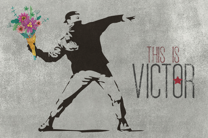 Bansky gėlių puokštės vinilo kilimėlis su pavadinimu - „Tenstickers“