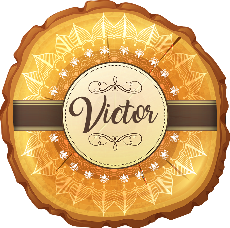 Asmeninis medinis mandalinis vinilo kilimėlis su pavadinimu - „Tenstickers“