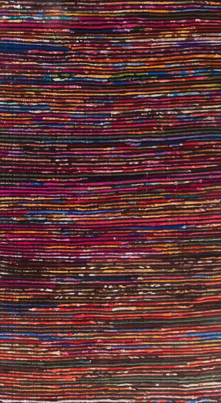 įvairiaspalvės juostelės dryžuotas vinilo kilimas - „Tenstickers“