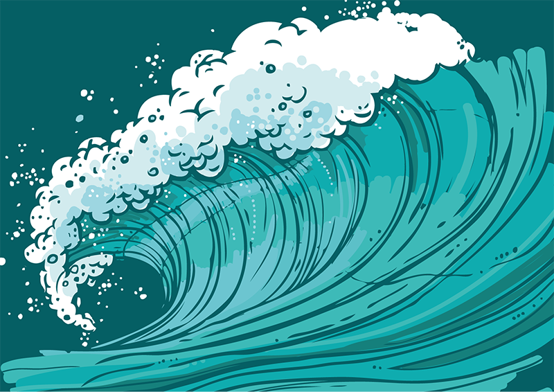 Jūros bangų judėjimas gamtos vinilinis kilimas - „Tenstickers“