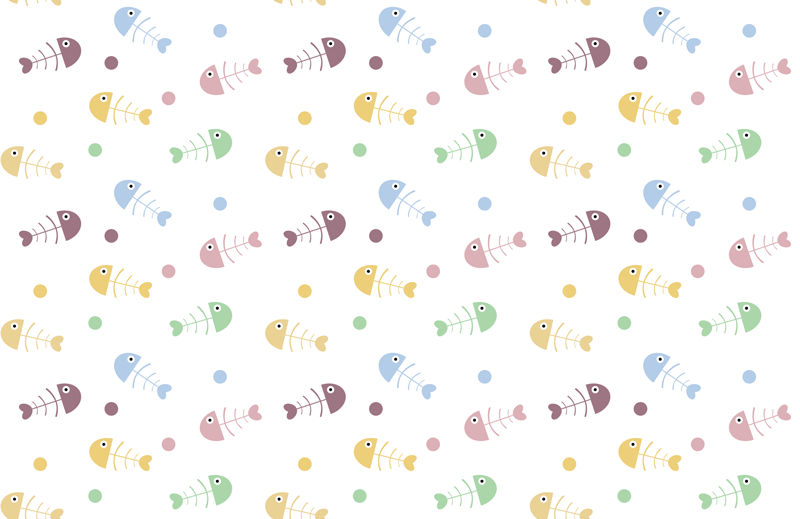 Spalvinga žuvies iliustracija vaikų vinilinė kilimėlė - „Tenstickers“