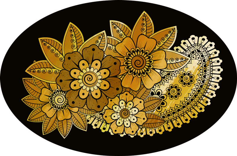 Paisley indiško stiliaus vinilo gyvenamojo kambario kilimėlis - „Tenstickers“