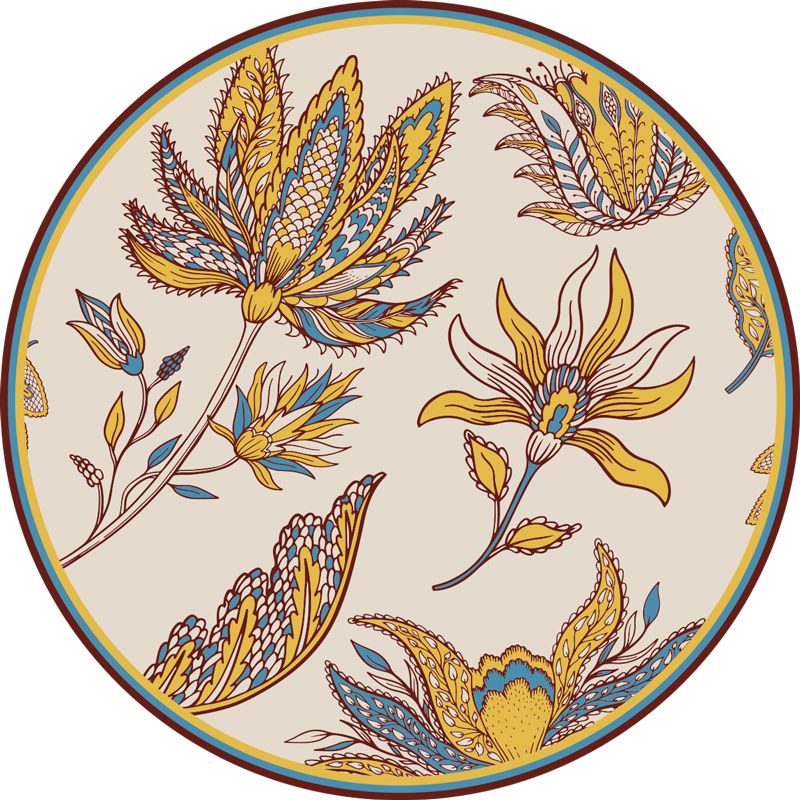 Paisley gėlių rinkinys vinilo miegamojo kilimėlis - „Tenstickers“