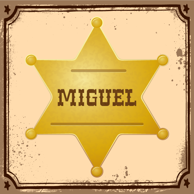 Asmeninis šerifo ženklelis vinyl kilimėlis su vardu - „Tenstickers“