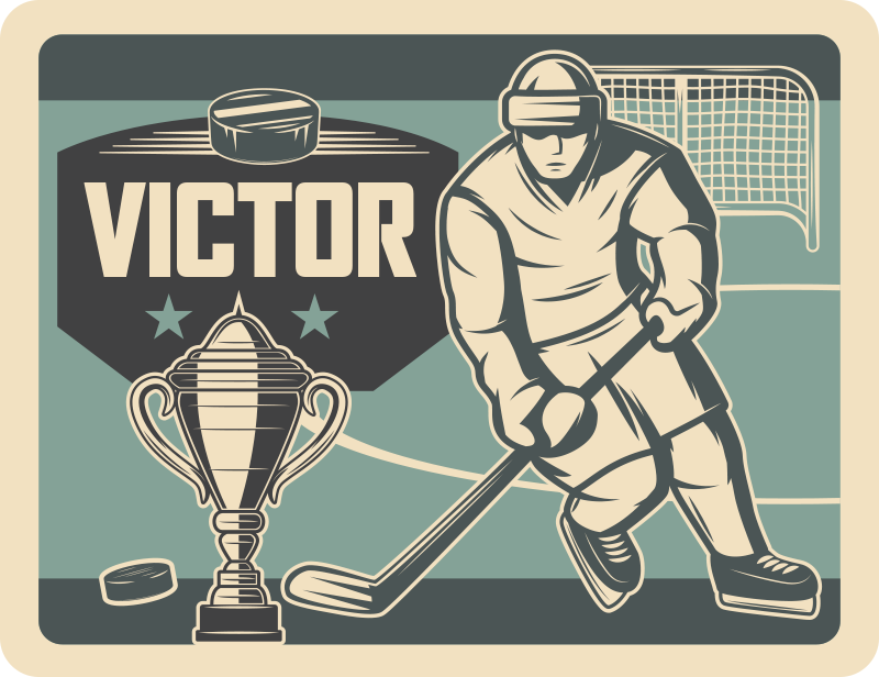 Ledo ritulio žaidėjas su vardu vaikų vinilo kilimas - „Tenstickers“