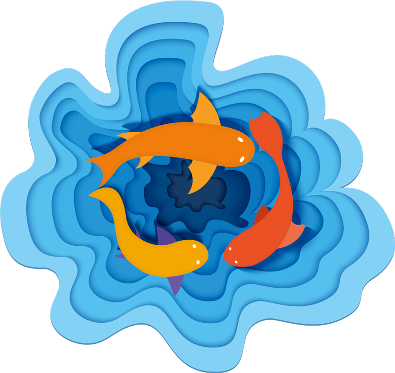 Apvalios žuvys akvariumo gyvūninis vinilinis kilimas - „Tenstickers“