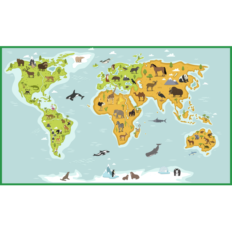 Kartografinis žvalgymas pasaulio žemėlapis vinilo kilimėlis - „Tenstickers“
