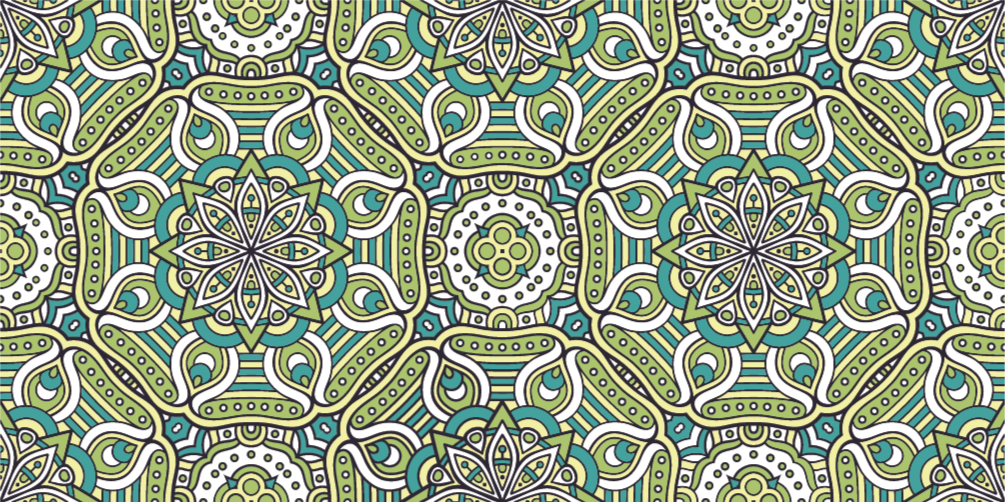 Mandala banguoja mandalos vinilo kilimėlį - „Tenstickers“