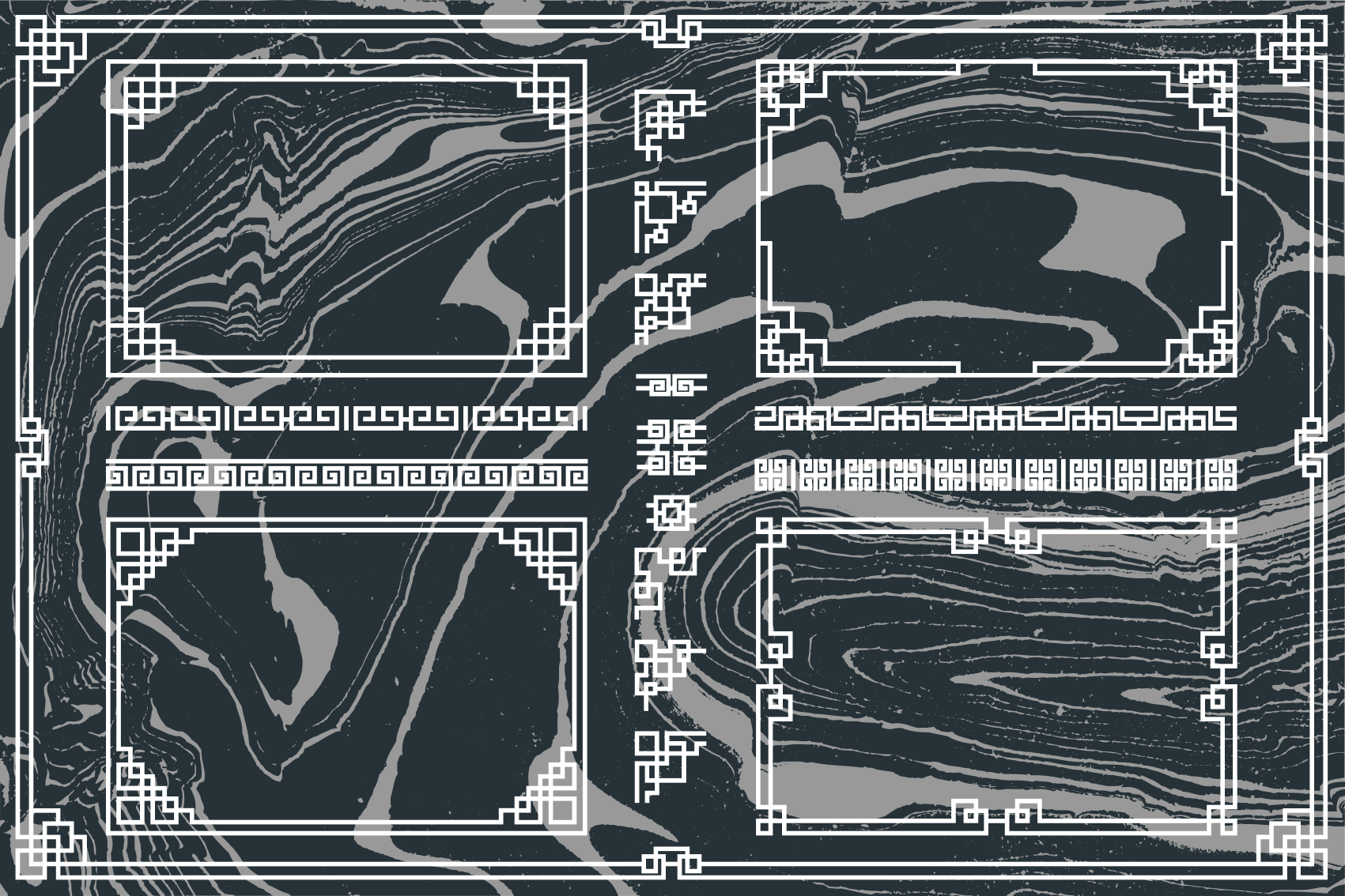 Kvadratiniai marmuriniai geometriniai kilimai - „Tenstickers“