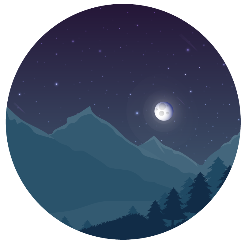 Kalnuota naktis gamtos vinilinis kilimas - „Tenstickers“