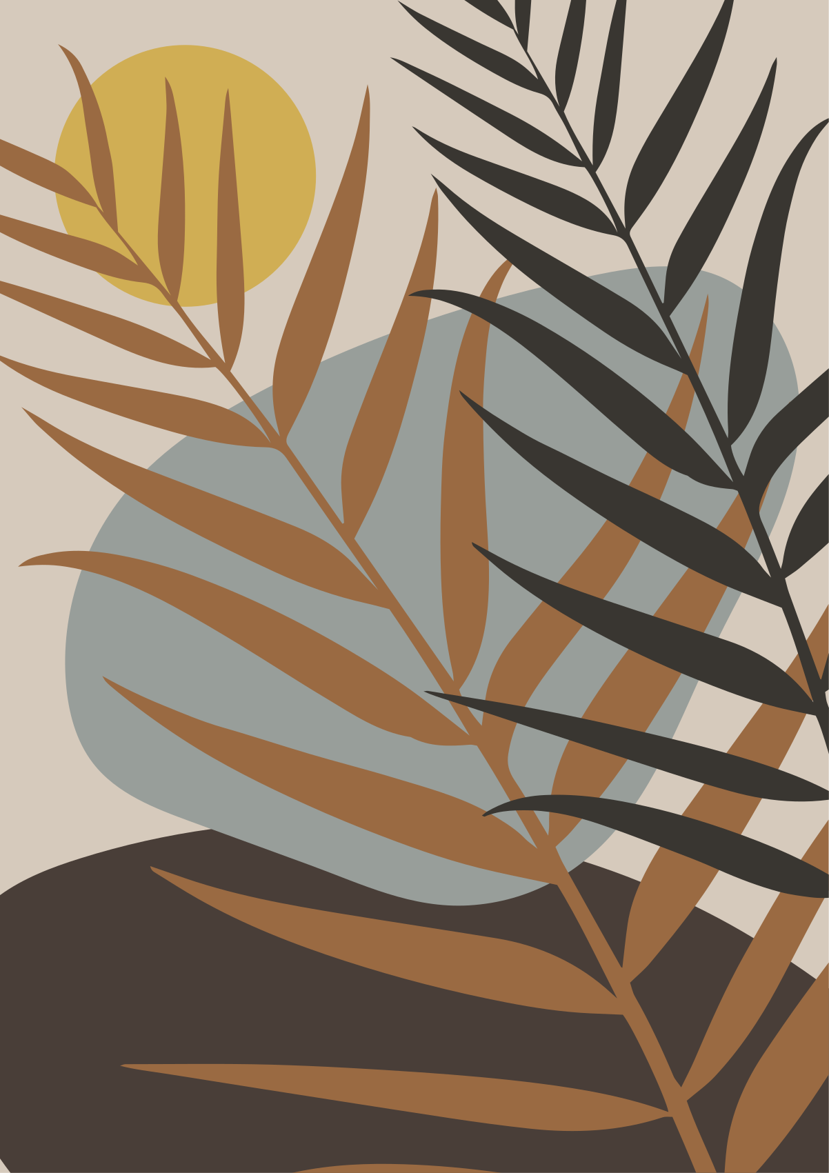 Botaninis saulėlydis gėlių rašto kilimėlis - „Tenstickers“