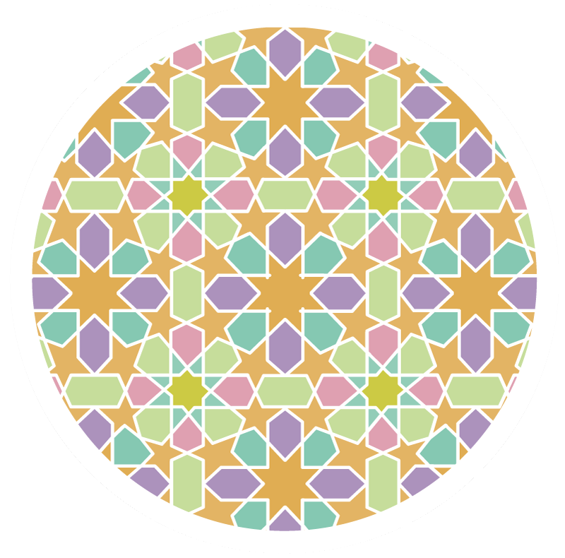 žvaigždžių mozaikos ratas geometriniai kilimas - „Tenstickers“