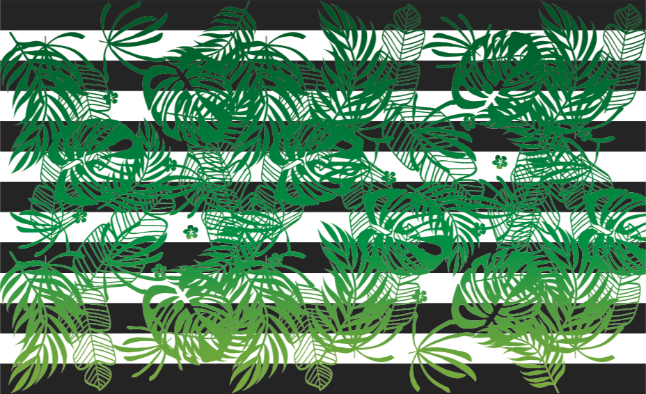 Atogrąžų lapų raštai gėlių rašto kilimėlis - „Tenstickers“