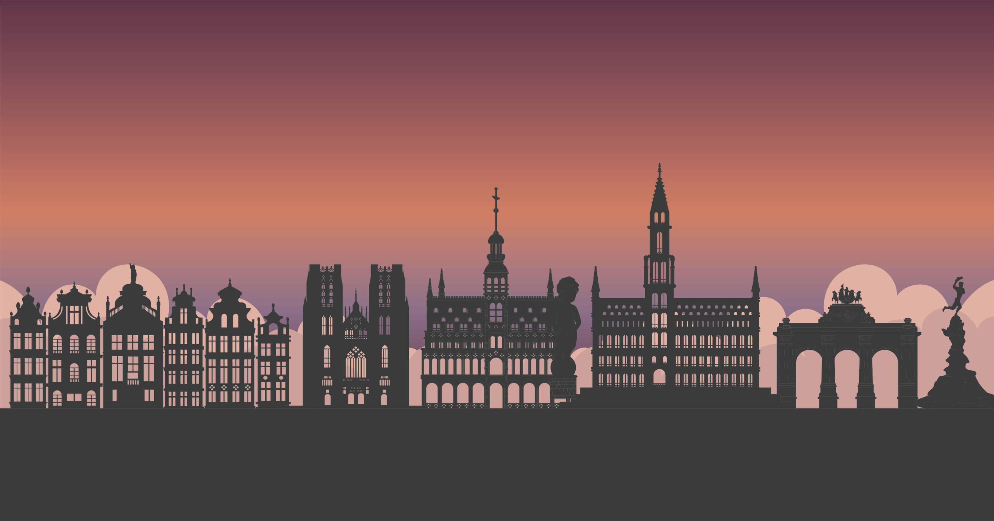 Silueto panorama pasaulio žemėlapis vinilo kilimėlis - „Tenstickers“