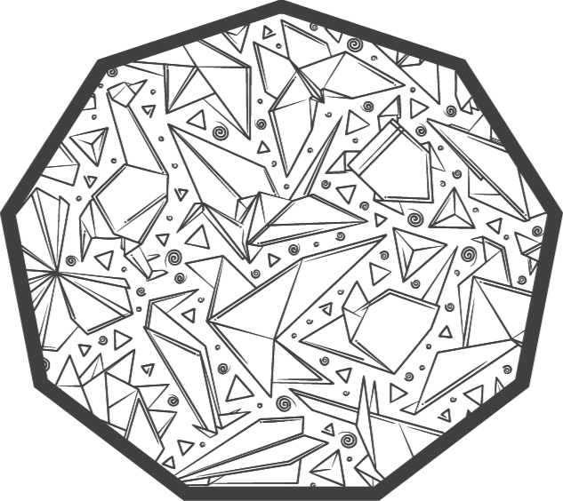 Geometrinių formų aštuonkampis geometriniai kilimas - „Tenstickers“