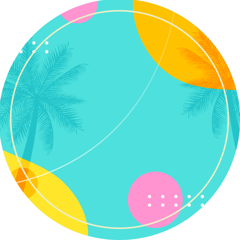 Atogrąžų palmių dekoras gėlių rašto kilimėlis - „Tenstickers“