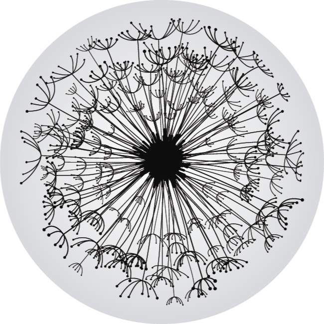 Apvalus vinilo kilimas su lapais gėlių kilimas - „Tenstickers“