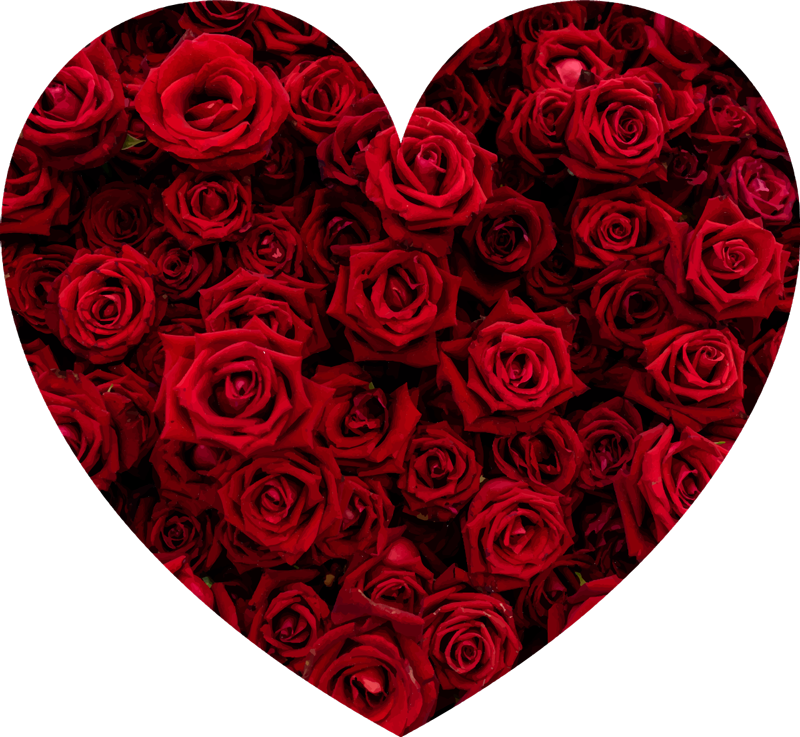 širdis alsuoja rožėmis gėlių vinilo kilimas - „Tenstickers“