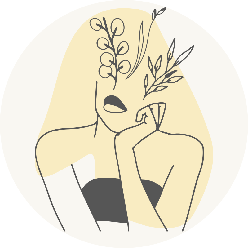 Moteriškas elegantiškas linijinio meno stiliaus modernus kilimas - „Tenstickers“