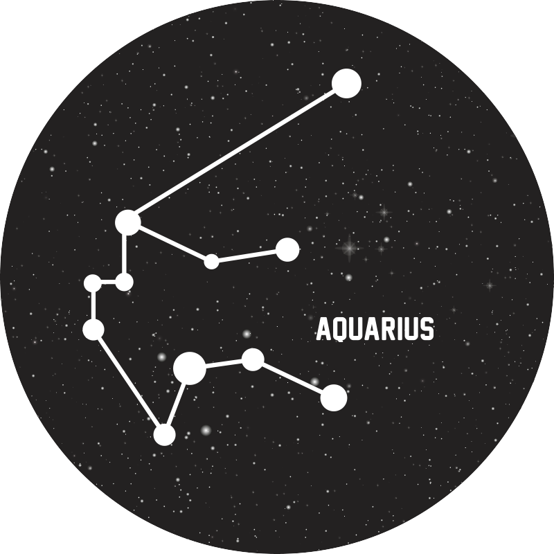 Zodiako ženklo „aquarius“ šiuolaikinis vinilinis kilimas - „Tenstickers“