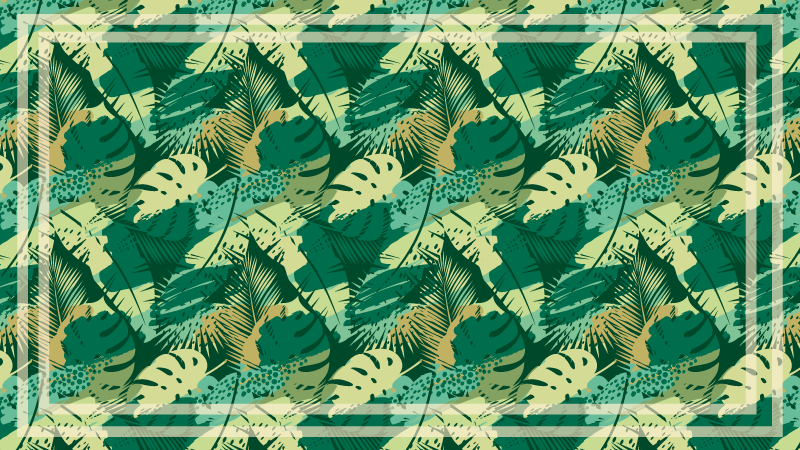 Tropinių džiunglių lapai gėlių kilimas - „Tenstickers“