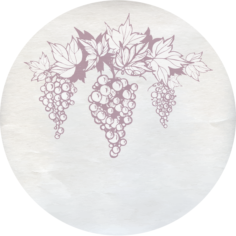 Vynuogių botanikos emblema gėlių rašto kilimėlis - „Tenstickers“