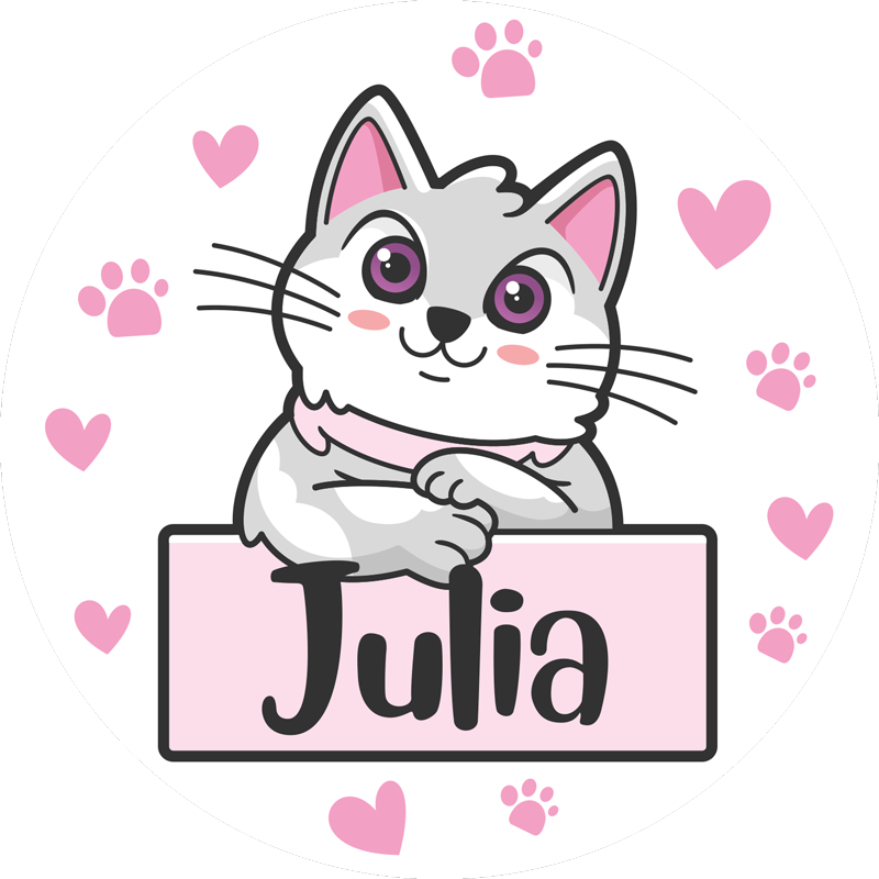 Vaikiškas pritaikomas vinilinis kilimas su katinu - „Tenstickers“