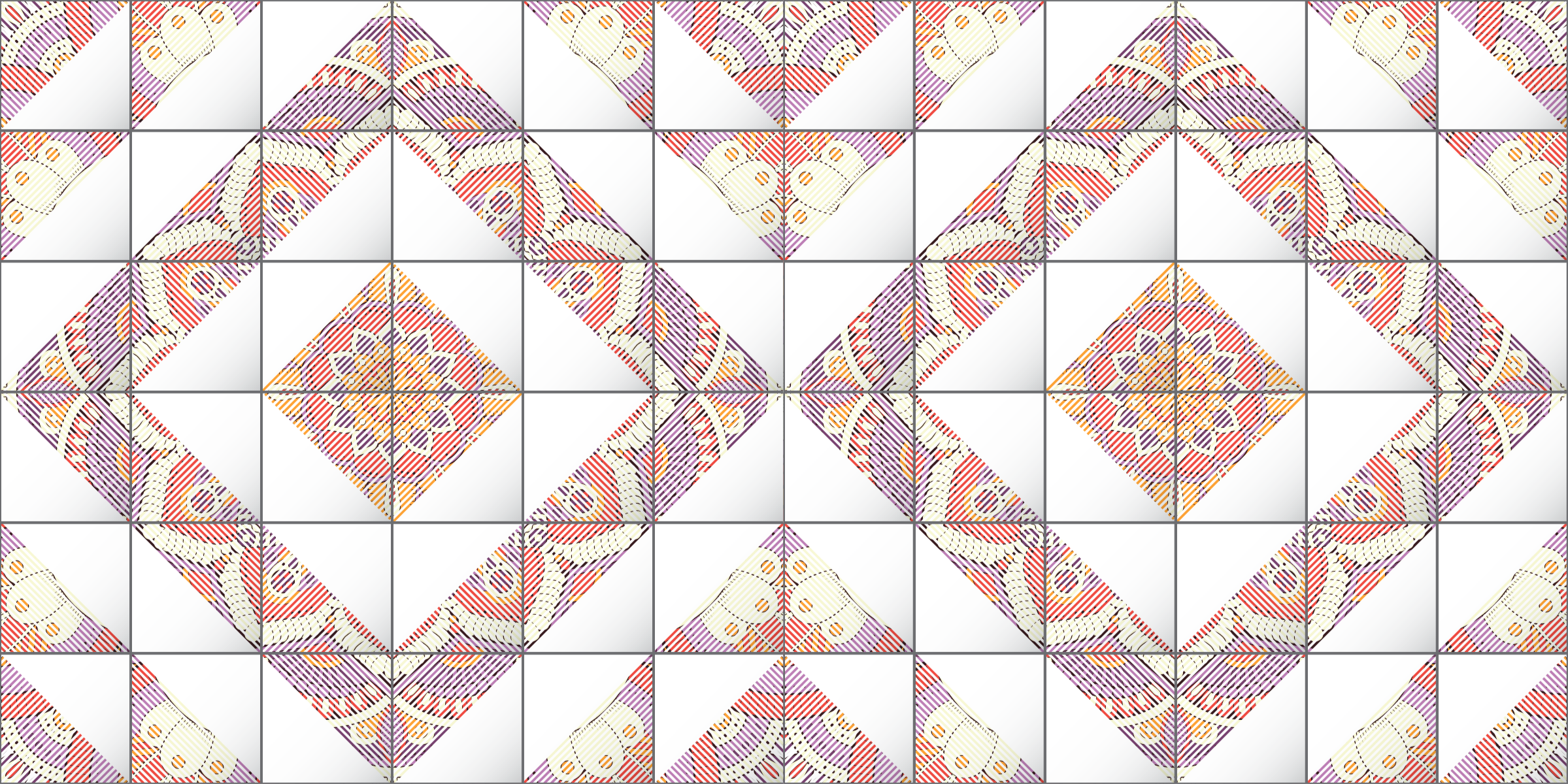 Mandalos mozaika vinyliniai kilimas su plytelių imitacija - „Tenstickers“